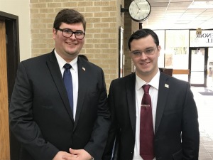 Students Matthew Badagliacca and Matthew Murphy at the Moot Court tournament in Louisiana