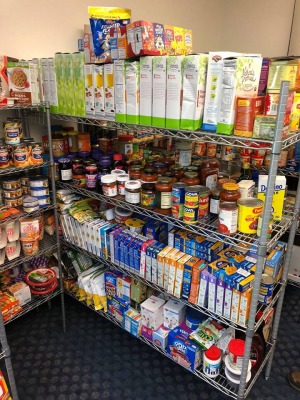 Shelves of food in the falcon bazaar