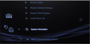Image showing the "System Information" button on the "System Information" page.