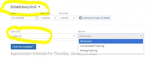 a screenshot showcasing the Scheduling Grid